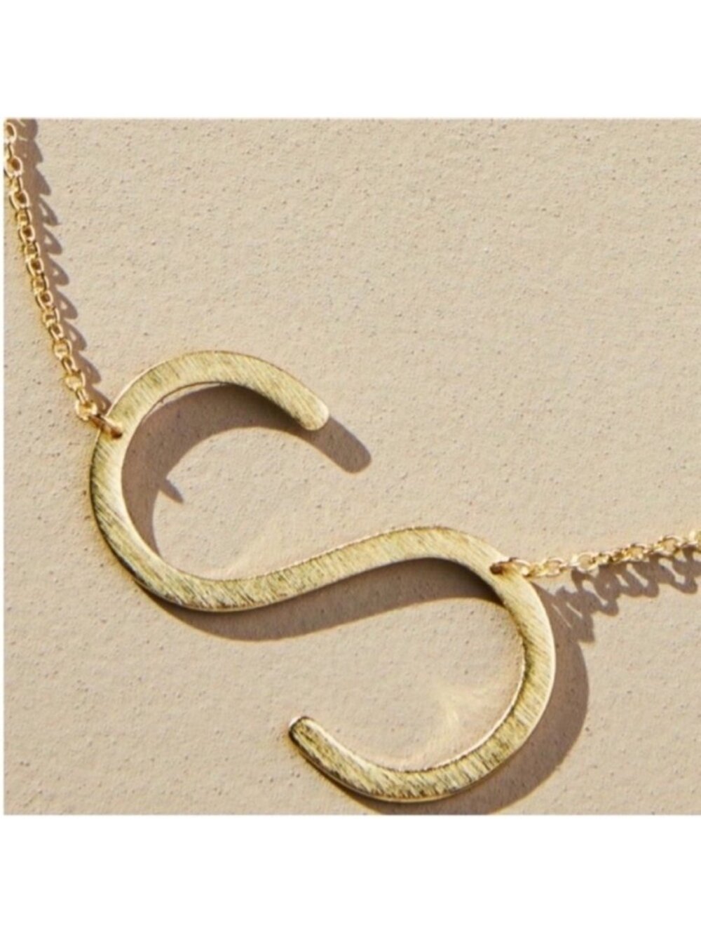 New! Gold Monogram Letter Initial Pendant Necklace NWOT